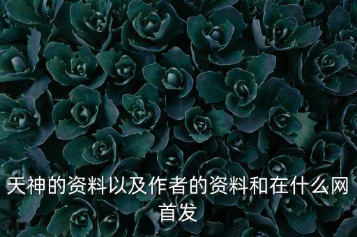 天神集團(tuán)老總姓什么，天神的資料以及作者的資料和在什么網(wǎng)首發(fā)
