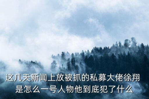 徐翔為什么會(huì)抓，澤熙投資徐翔為什么被抓徐翔被抓后私募怎么辦