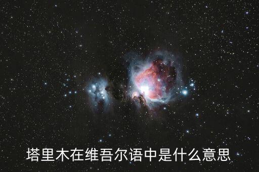新疆塔里木是什么，塔里木在維吾爾語中是什么意思