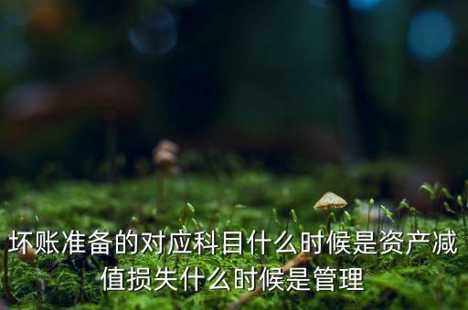壞賬準備的對應科目什么時候是資產減值損失什么時候是管理