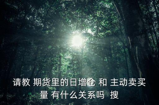 請教 期貨里的日增倉 和 主動賣買量 有什么關系嗎  搜
