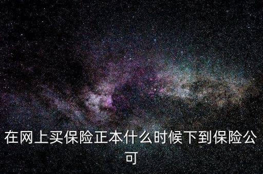 在網(wǎng)上買保險(xiǎn)正本什么時(shí)候下到保險(xiǎn)公可
