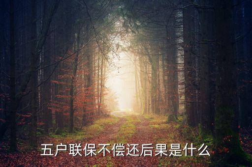 銀行五戶連保有什么后果l，五戶聯(lián)保不償還后果是什么