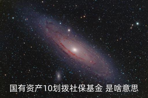 國有資產(chǎn)10劃撥社?；?是啥意思