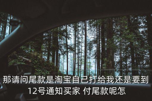 那請問尾款是淘寶自己打給我還是要到 12號(hào)通知買家 付尾款呢怎