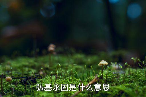 鴻基永固什么意思，弘基永固是什么意思