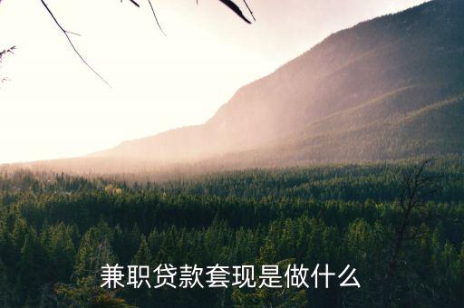 仁仁分期的兼職是什么，兼職貸款套現(xiàn)是做什么