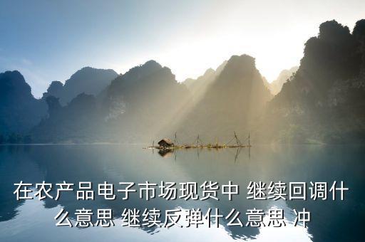 中繼反彈是什么意思，在農(nóng)產(chǎn)品電子市場現(xiàn)貨中 繼續(xù)回調(diào)什么意思 繼續(xù)反彈什么意思 沖