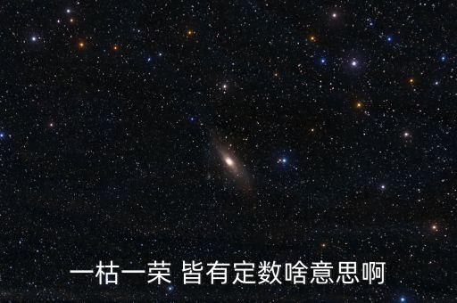 一枯一榮是什么意思，一枯一榮 皆有定數(shù)啥意思啊