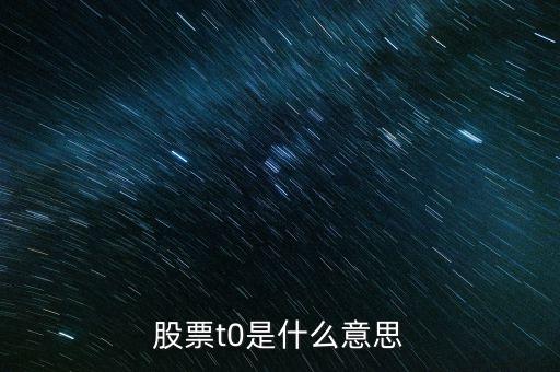 股票t0是什么意思，股票做t0是什么意思