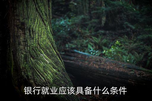 在銀行工作需要什么條件，銀行就業(yè)應該具備什么條件