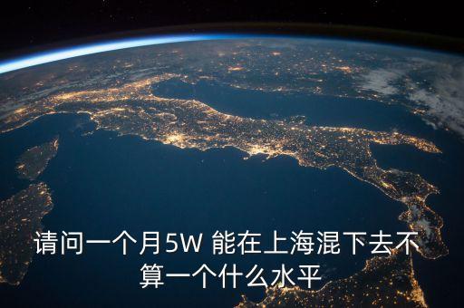 月薪五萬上海什么水平，月薪5萬在上海算不算高薪