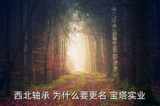 寶塔實(shí)業(yè)是什么重組，西北軸承 為什么要更名 寶塔實(shí)業(yè)