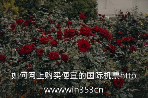如何網(wǎng)上購買便宜的國際機(jī)票httpwwwwin353cn