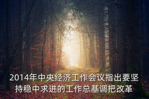 2014年中央經(jīng)濟(jì)工作會(huì)議指出要堅(jiān)持穩(wěn)中求進(jìn)的工作總基調(diào)把改革