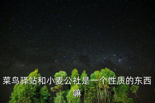 菜鳥驛站和小麥公社是一個性質(zhì)的東西嘛