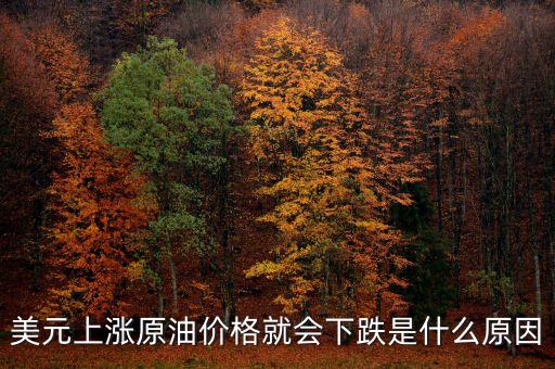 美元上漲原油價(jià)格就會(huì)下跌是什么原因