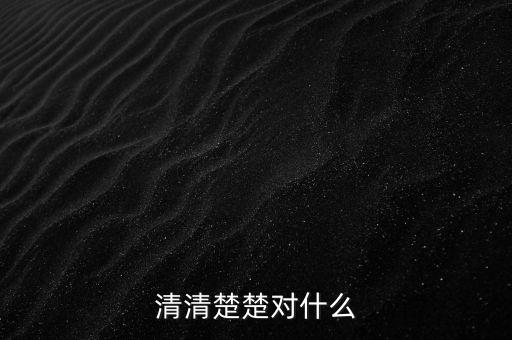明明白白的什么，清清楚楚對什么