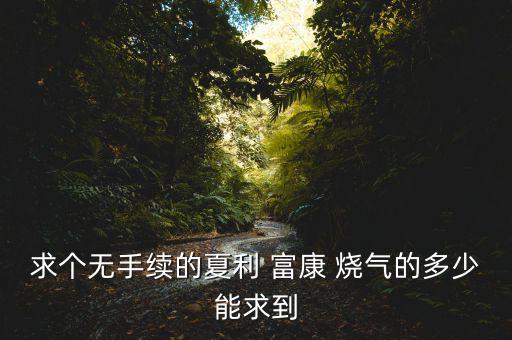 夏利安天然氣管需要什么手續(xù)嗎，求個(gè)無手續(xù)的夏利 富康 燒氣的多少能求到