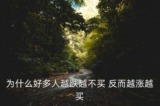 滬股跌了為什么不買反而要，為什么跌的時候不敢買漲的時候才敢買
