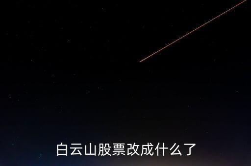 白云山是什么股票，白云山股票改成什么了