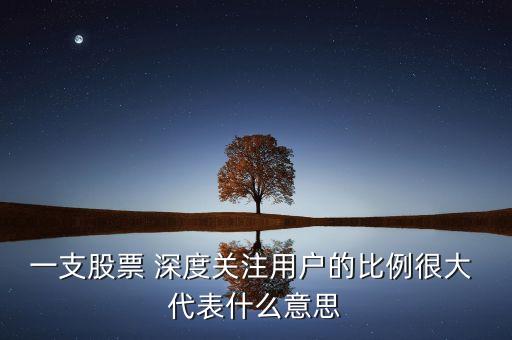 一支股票 深度關(guān)注用戶的比例很大 代表什么意思