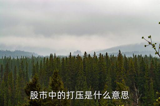 股票打壓是什么意思，股市中的打壓是什么意思