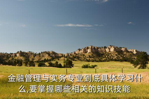  金融管理與實(shí)務(wù)專業(yè)到底具體學(xué)習(xí)什么,要掌握哪些相關(guān)的知識技能