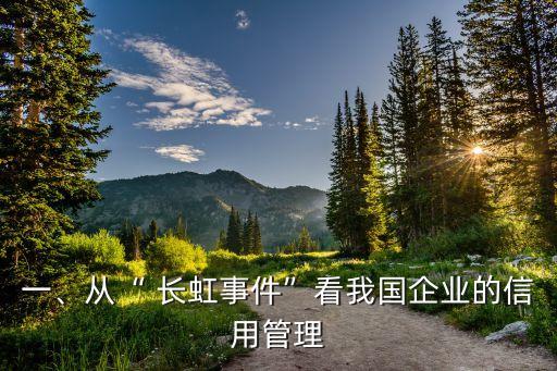 一、從“ 長虹事件”看我國企業(yè)的信用管理