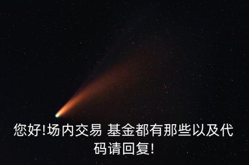 您好!場內(nèi)交易 基金都有那些以及代碼請(qǐng)回復(fù)!
