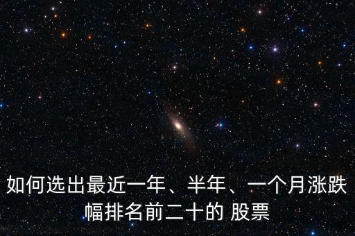 如何選出最近一年、半年、一個月漲跌幅排名前二十的 股票
