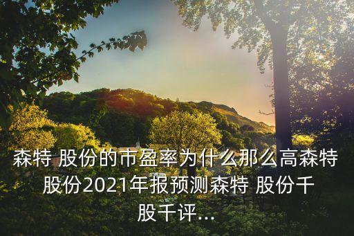 森特 股份的市盈率為什么那么高森特 股份2021年報預測森特 股份千股千評...