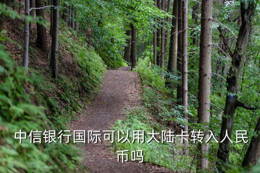  中信銀行國(guó)際可以用大陸卡轉(zhuǎn)入人民幣嗎