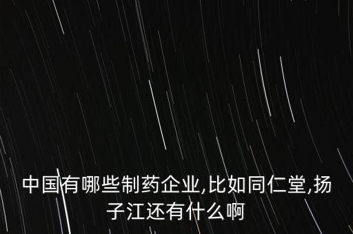 中國有哪些制藥企業(yè),比如同仁堂,揚(yáng)子江還有什么啊