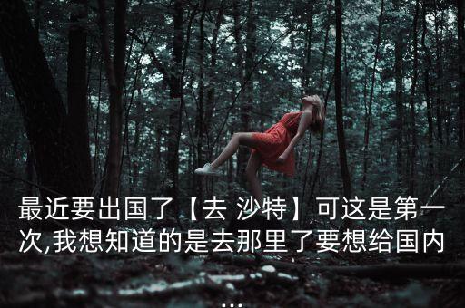 最近要出國(guó)了【去 沙特】可這是第一次,我想知道的是去那里了要想給國(guó)內(nèi)...