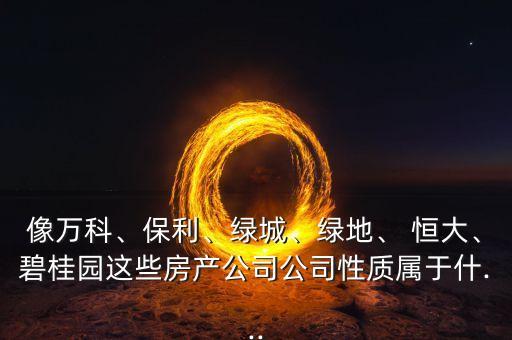 像萬科、保利、綠城、綠地、 恒大、碧桂園這些房產(chǎn)公司公司性質(zhì)屬于什...