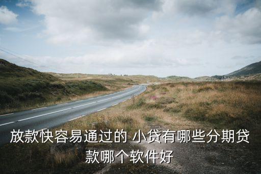 放款快容易通過(guò)的 小貸有哪些分期貸款哪個(gè)軟件好