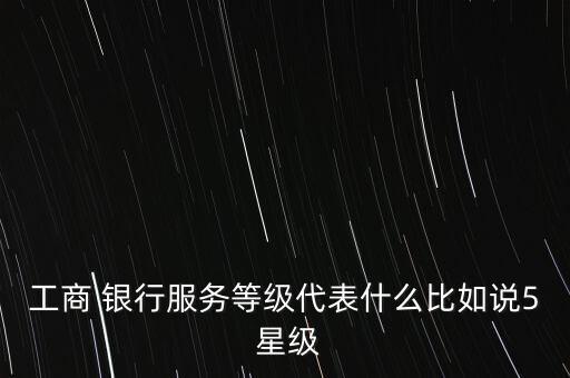 工商 銀行服務(wù)等級(jí)代表什么比如說5 星級(jí)