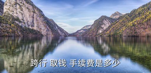 跨行 取錢 手續(xù)費(fèi)是多少