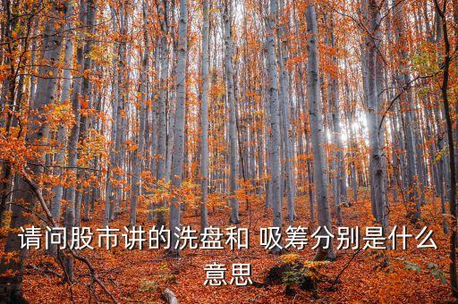 請(qǐng)問股市講的洗盤和 吸籌分別是什么意思