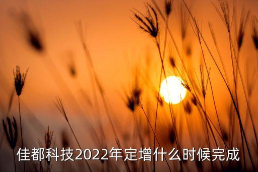 佳都科技2022年定增什么時(shí)候完成