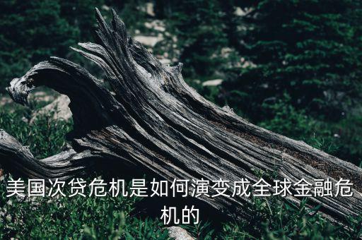 美國次貸危機是如何演變成全球金融危機的