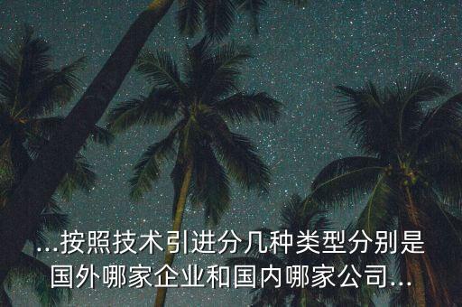 ...按照技術(shù)引進(jìn)分幾種類型分別是國外哪家企業(yè)和國內(nèi)哪家公司...