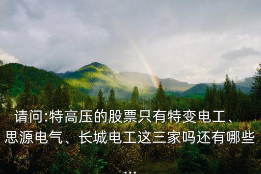 請(qǐng)問:特高壓的股票只有特變電工、 思源電氣、長城電工這三家嗎還有哪些...