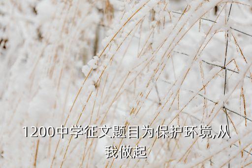 1200中學(xué)征文題目為保護環(huán)境,從我做起