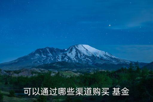 可以通過哪些渠道購買 基金