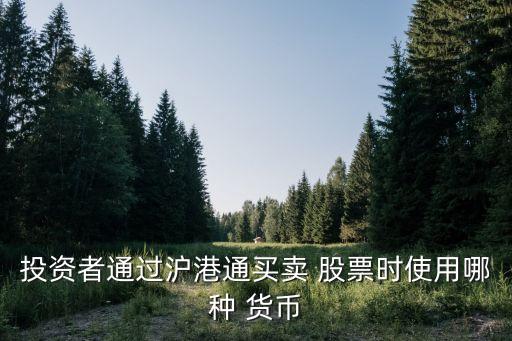 投資者通過滬港通買賣 股票時使用哪種 貨幣