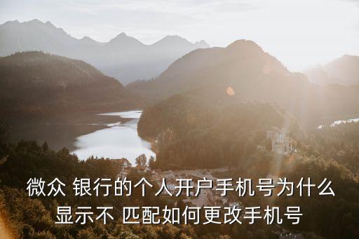  微眾 銀行的個人開戶手機(jī)號為什么顯示不 匹配如何更改手機(jī)號