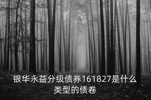 銀華永益分級債券161827是什么類型的債卷