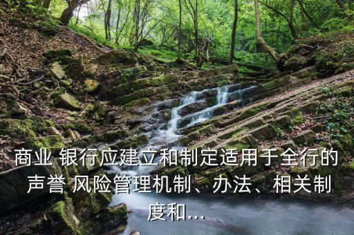 商業(yè) 銀行應(yīng)建立和制定適用于全行的 聲譽(yù) 風(fēng)險(xiǎn)管理機(jī)制、辦法、相關(guān)制度和...
